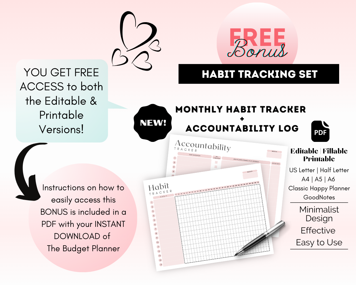 Budget Planner for iPad / Samsung Tablet: Notability, Noteshelf, Goodnotes Planner (Ombre)