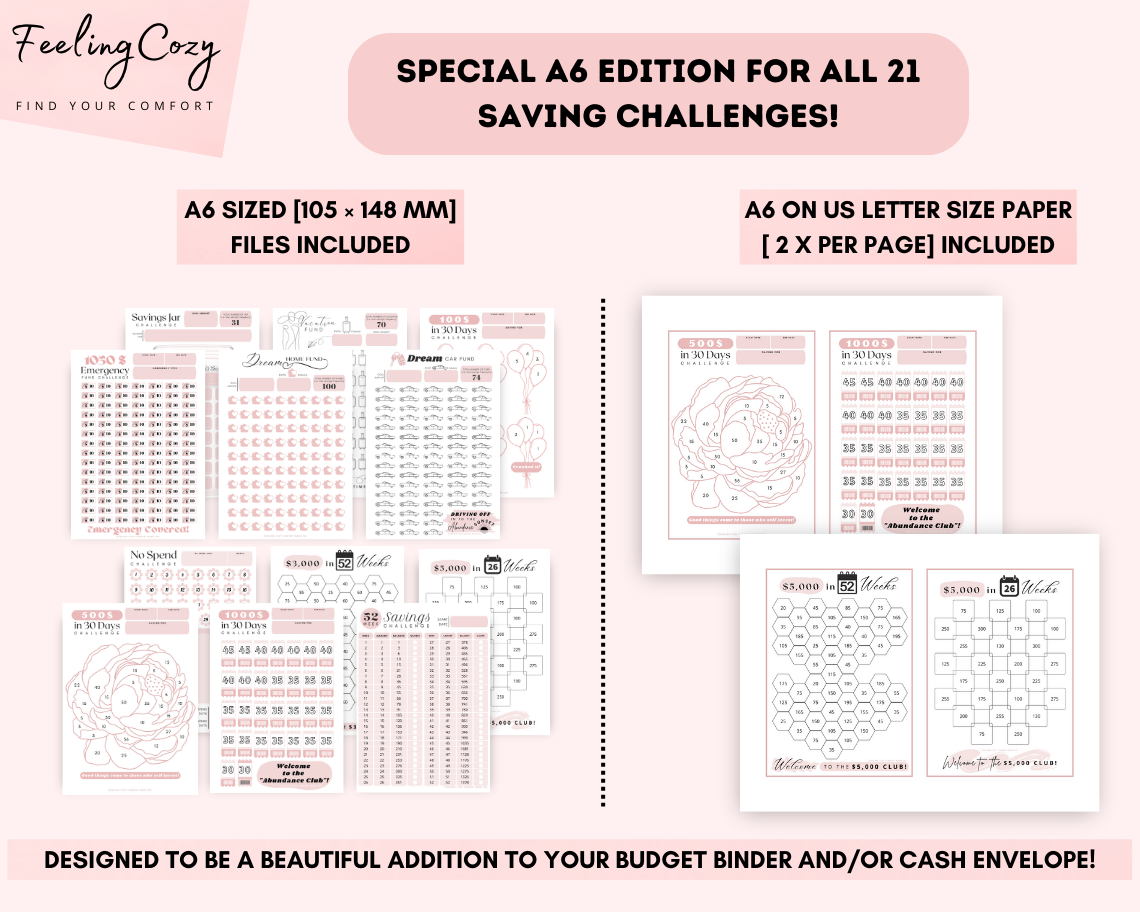 Savings Challenge & Tracker Bundle | Printable Edition