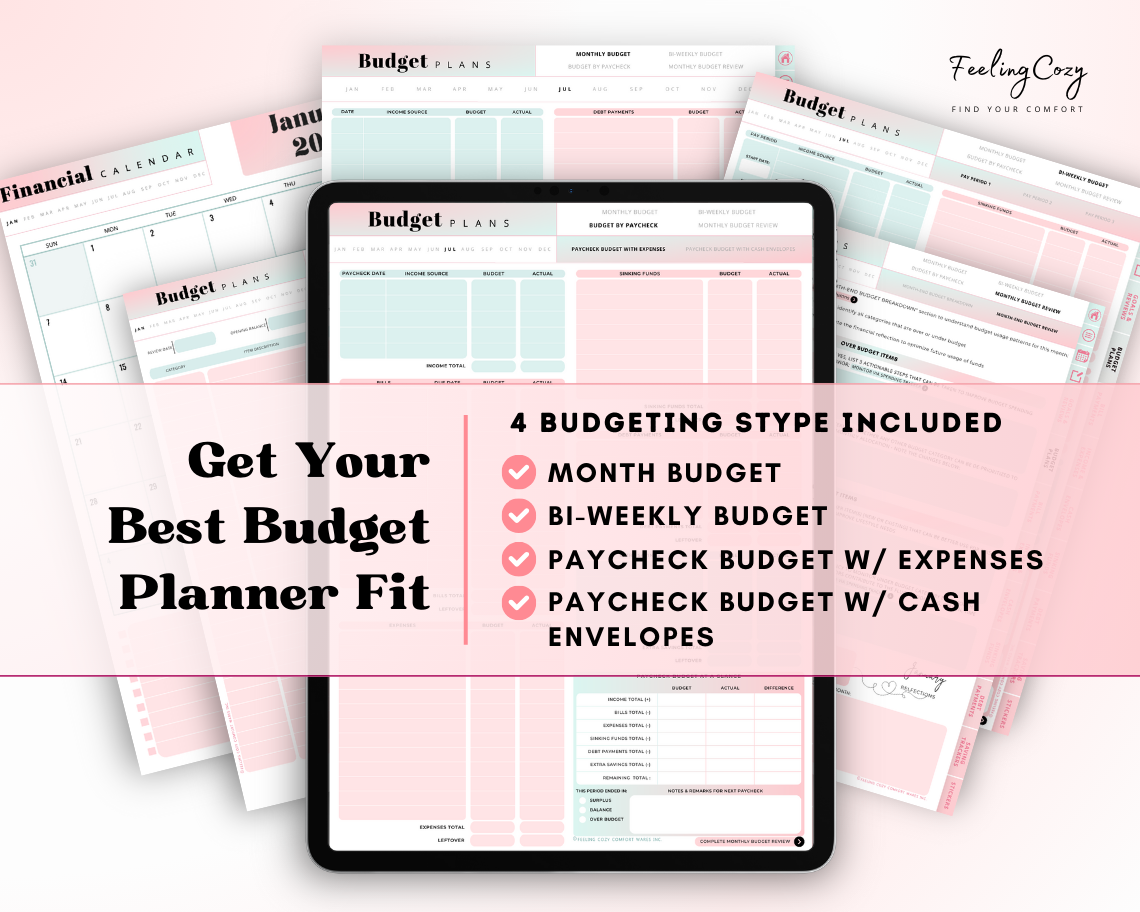 Budget Planner for iPad / Samsung Tablet: Notability, Noteshelf, Goodnotes Planner (Ombre)