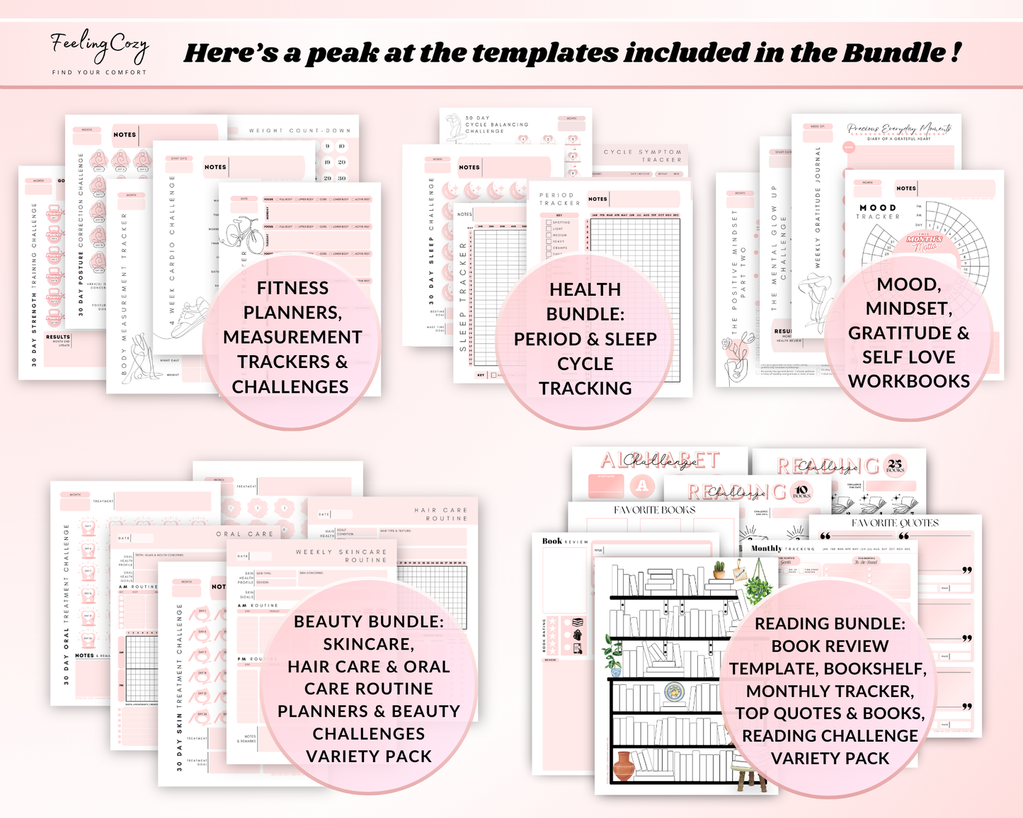 Big & Classic Happy Planner Printables | Happy Planner Template Bundle (Pink)