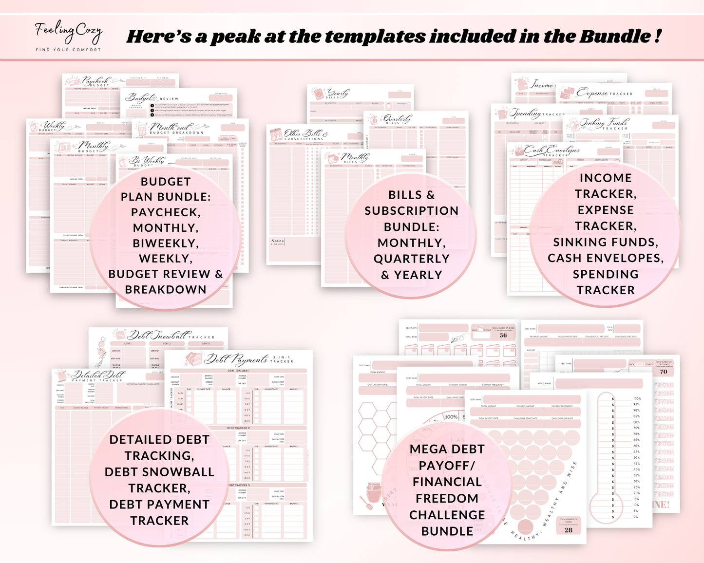 Big & Classic Happy Planner Printables | Happy Planner Template Bundle (Pink)