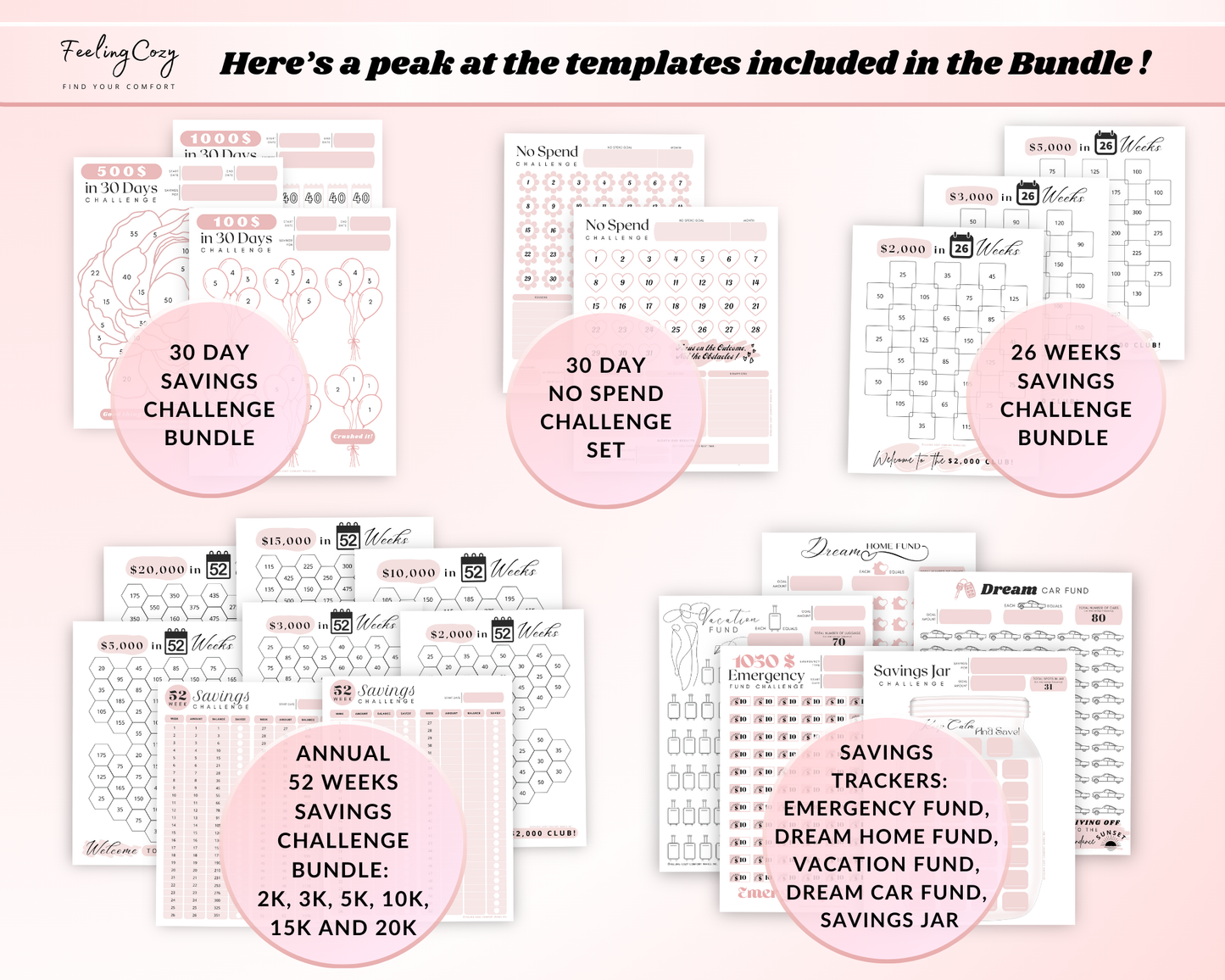 Big & Classic Happy Planner Printables | Happy Planner Template Bundle (Pink)