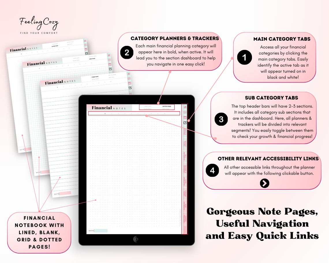 Budget Planner for iPad / Samsung Tablet: Notability, Noteshelf, Goodnotes Planner (Ombre)