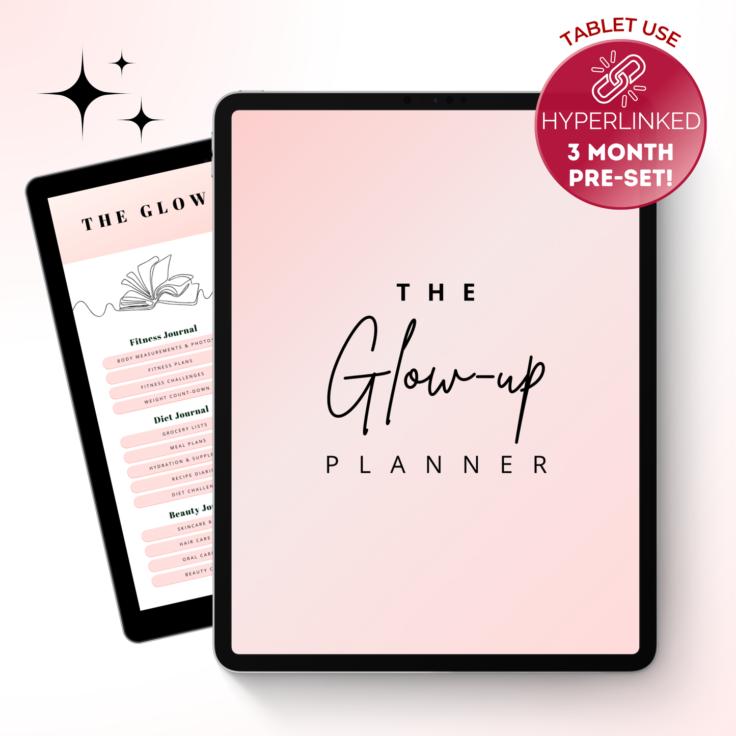 weight loss planner, fitness planner, workout planner, 2025 Digital Fitness Planner, Glow up Planner, Self Care Planner, Gratitude Planner, 12 weeks weight loss planner