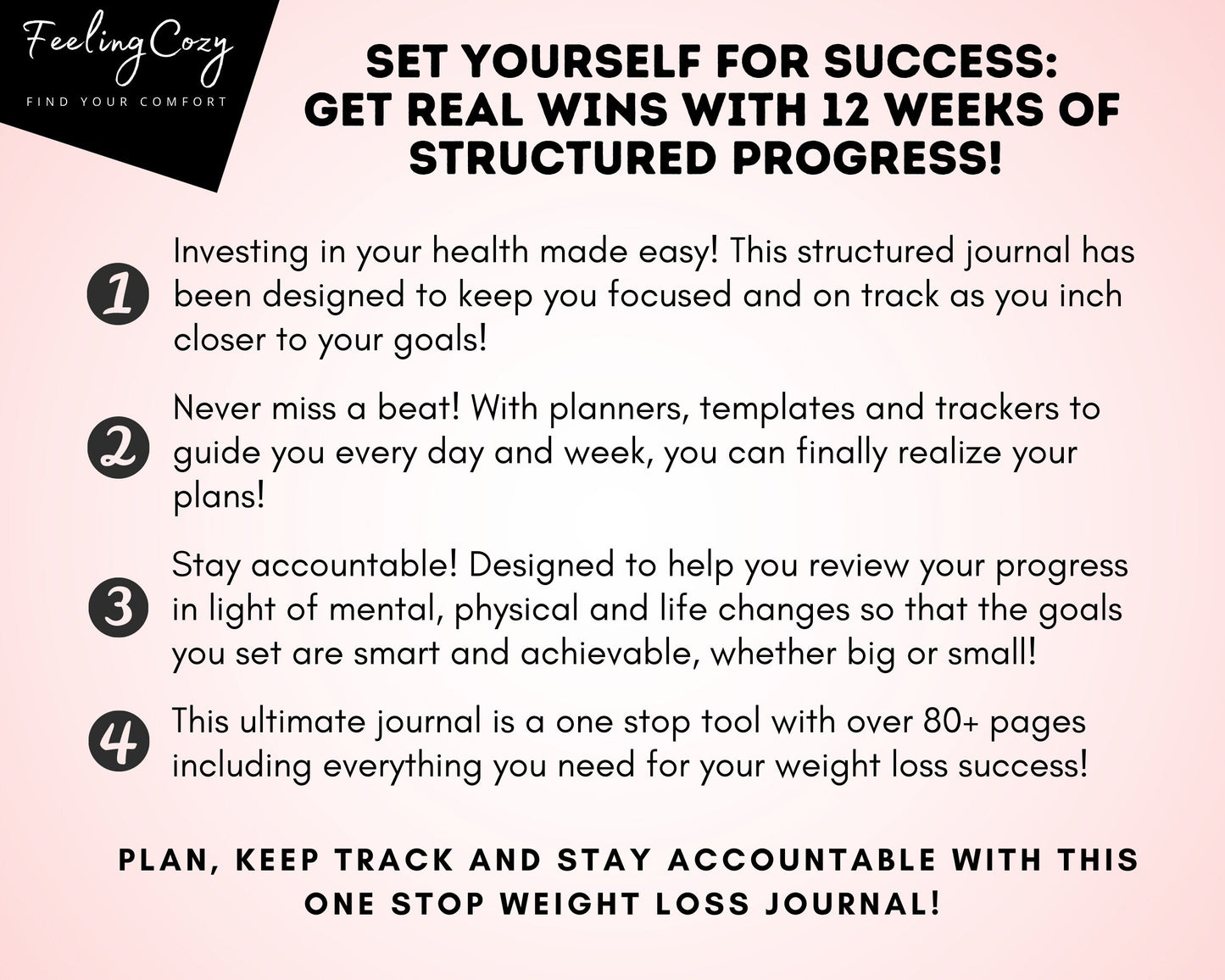 12 Week Fitness Planner | Meal Planner | Workout Planner & More | Black & White Printable Edition