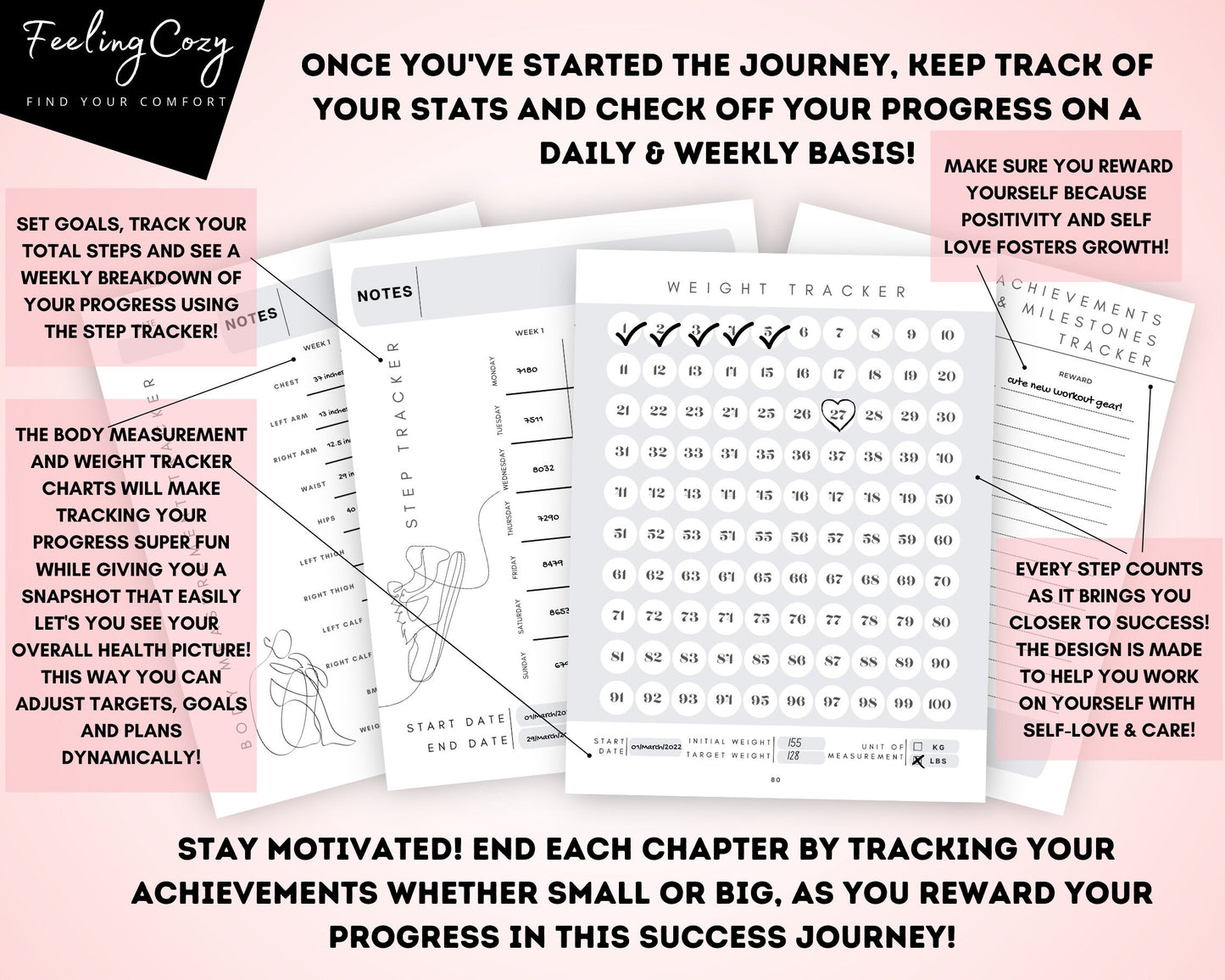 12 Week Fitness Planner | Meal Planner | Workout Planner & More | Black & White Printable Edition