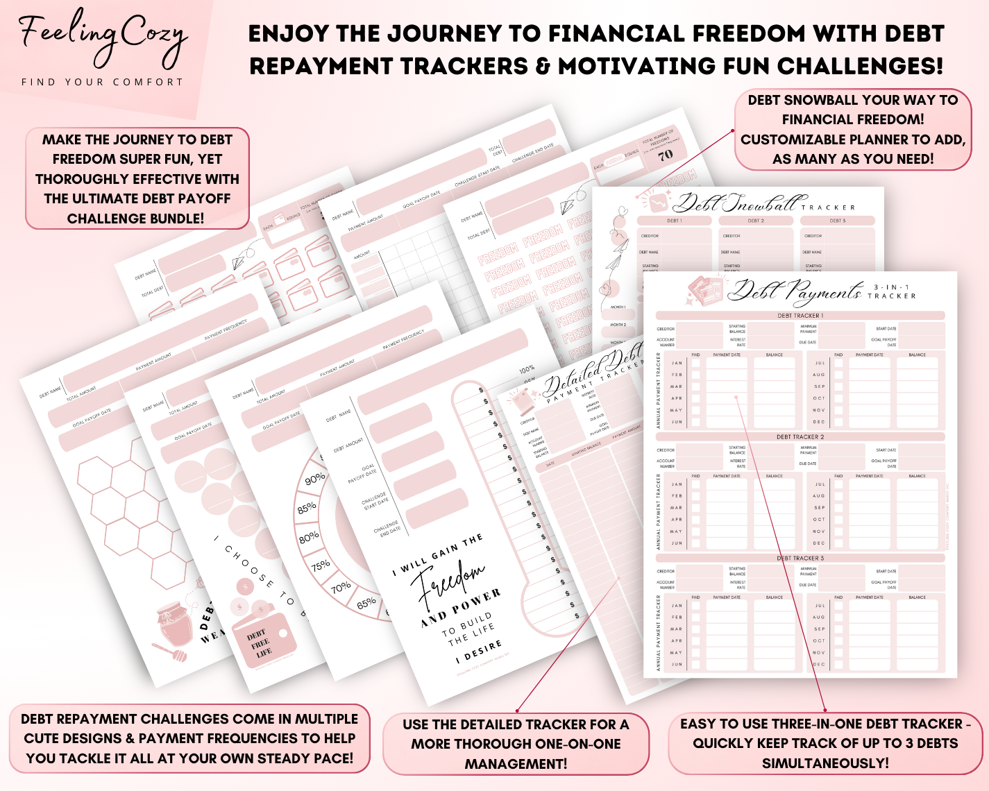 Printable Budget Planner Bundle | Happy Planner Template Bundle (Black & White)