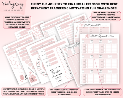 Printable Budget Planner Bundle | Happy Planner Template Bundle (Black & White)