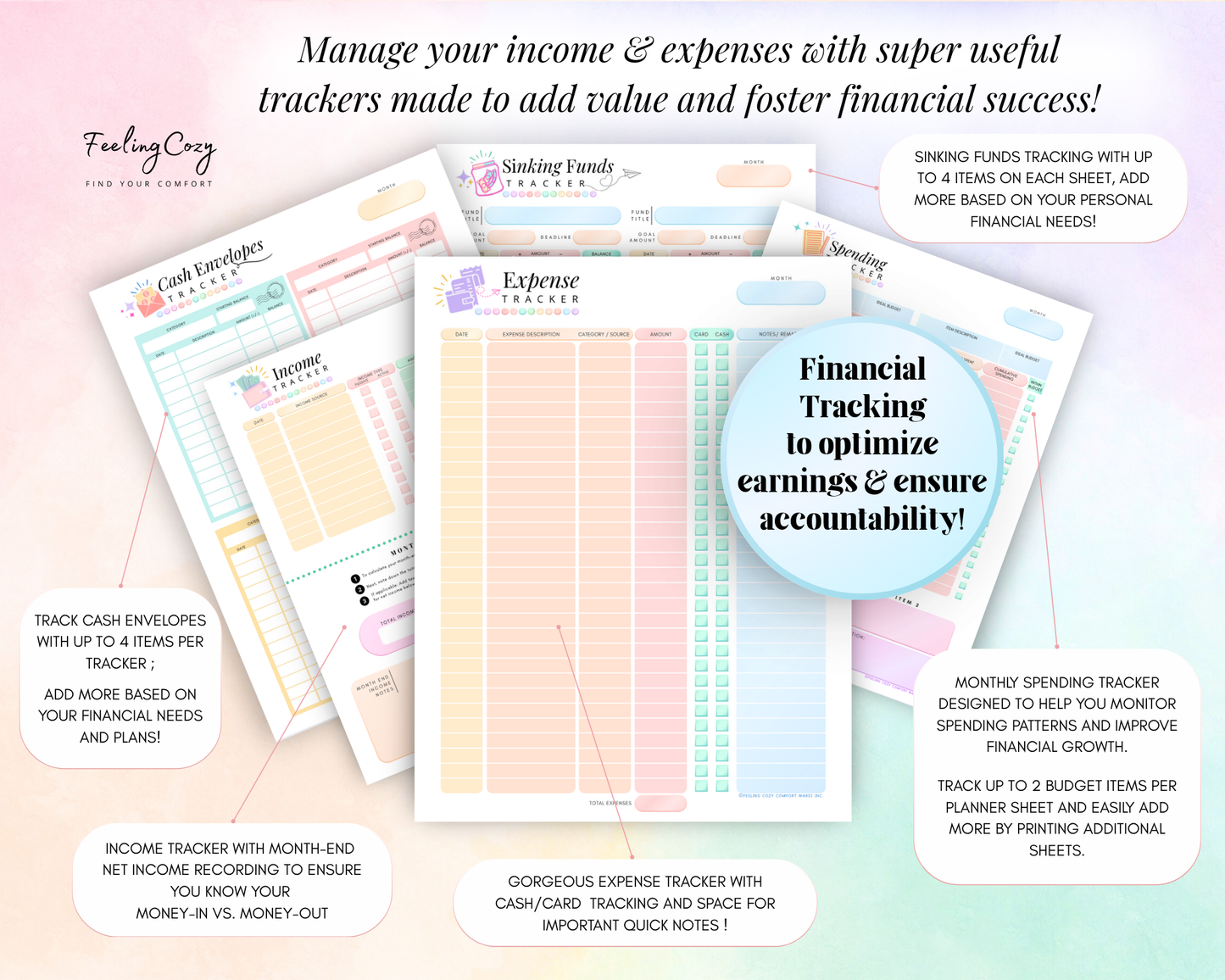 ADHD Budget Planner Printable | Weekly, Biweekly Paycheck Templates, Monthly Financial Planners | A4 A5 Budget Inserts