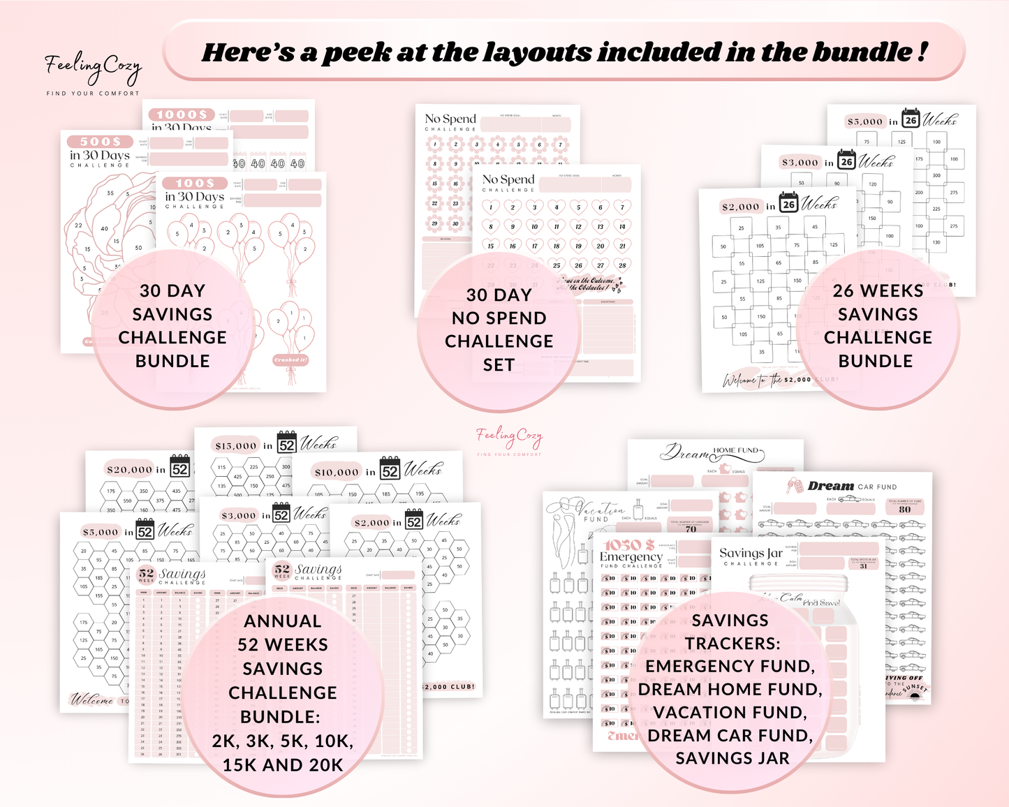 saving tracker, saving challenges, emergency fund, Saving Jar Template