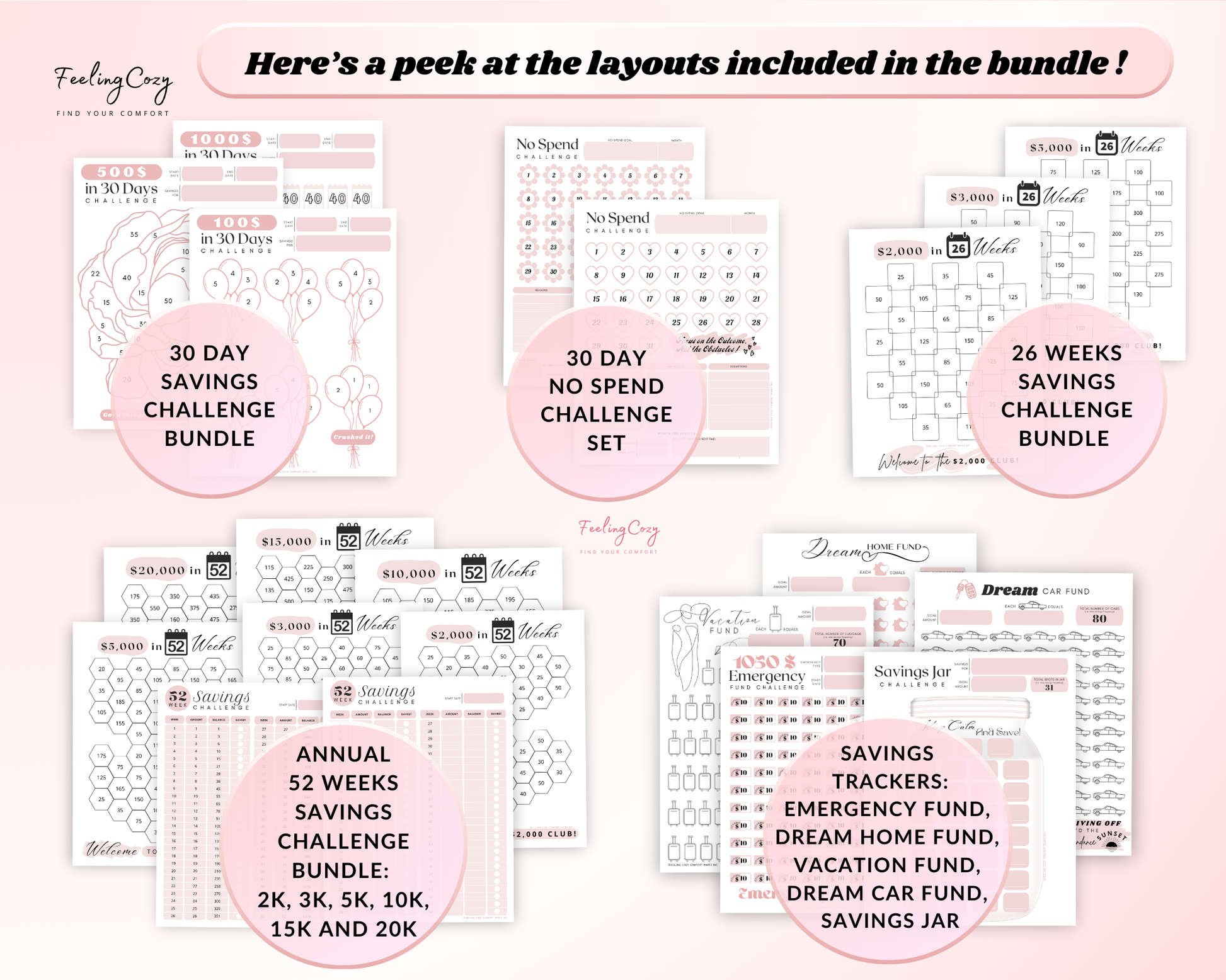 saving tracker, saving challenges, emergency fund, Saving Jar Template