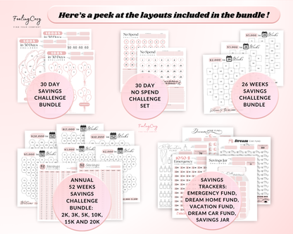 saving tracker, saving challenges, emergency fund, Saving Jar Template