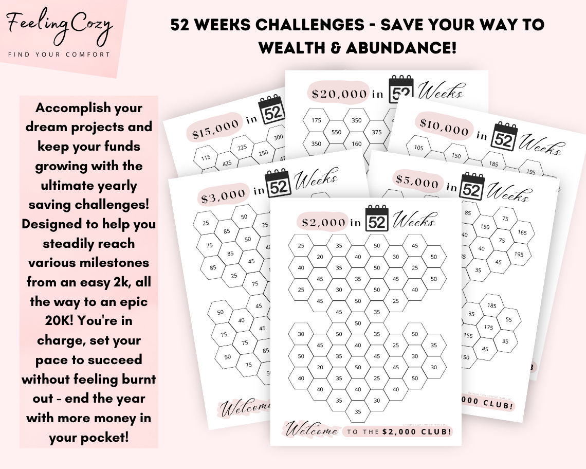 Savings Challenge & Tracker Bundle | Printable Edition