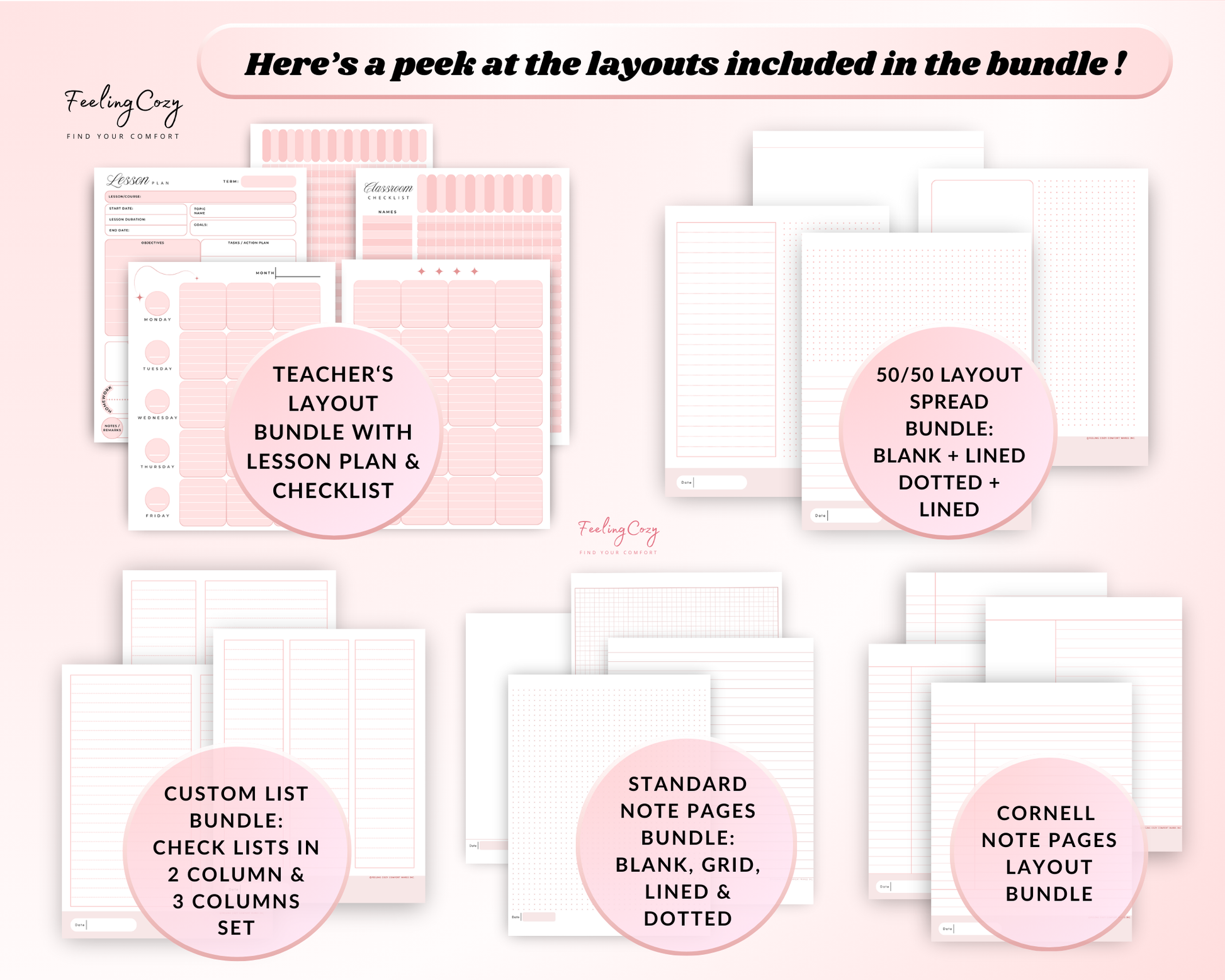 Happy planner teacher layout, Happy Planner Note Pages