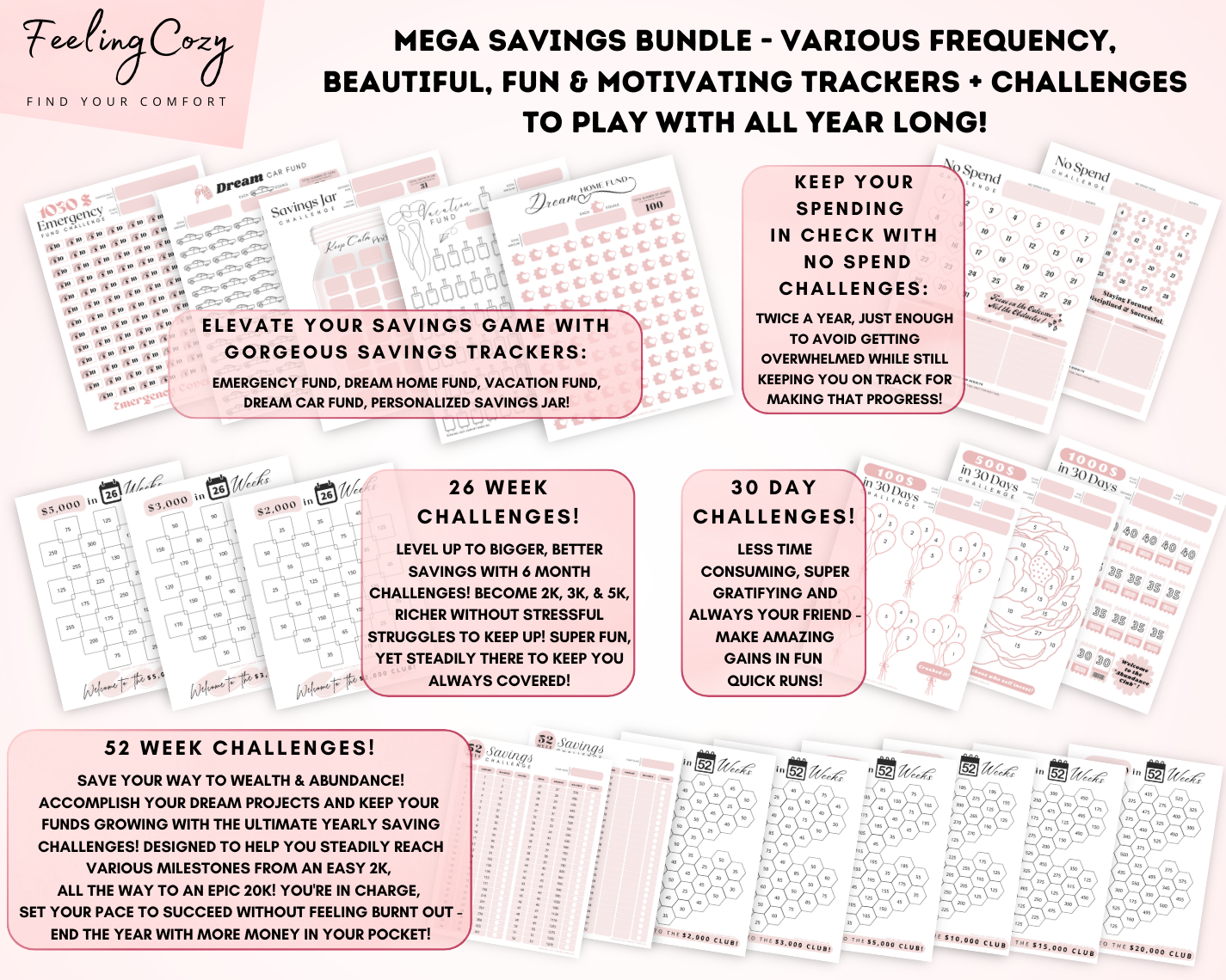 Printable Budget Planner Bundle | Happy Planner Template Bundle (Black & White)