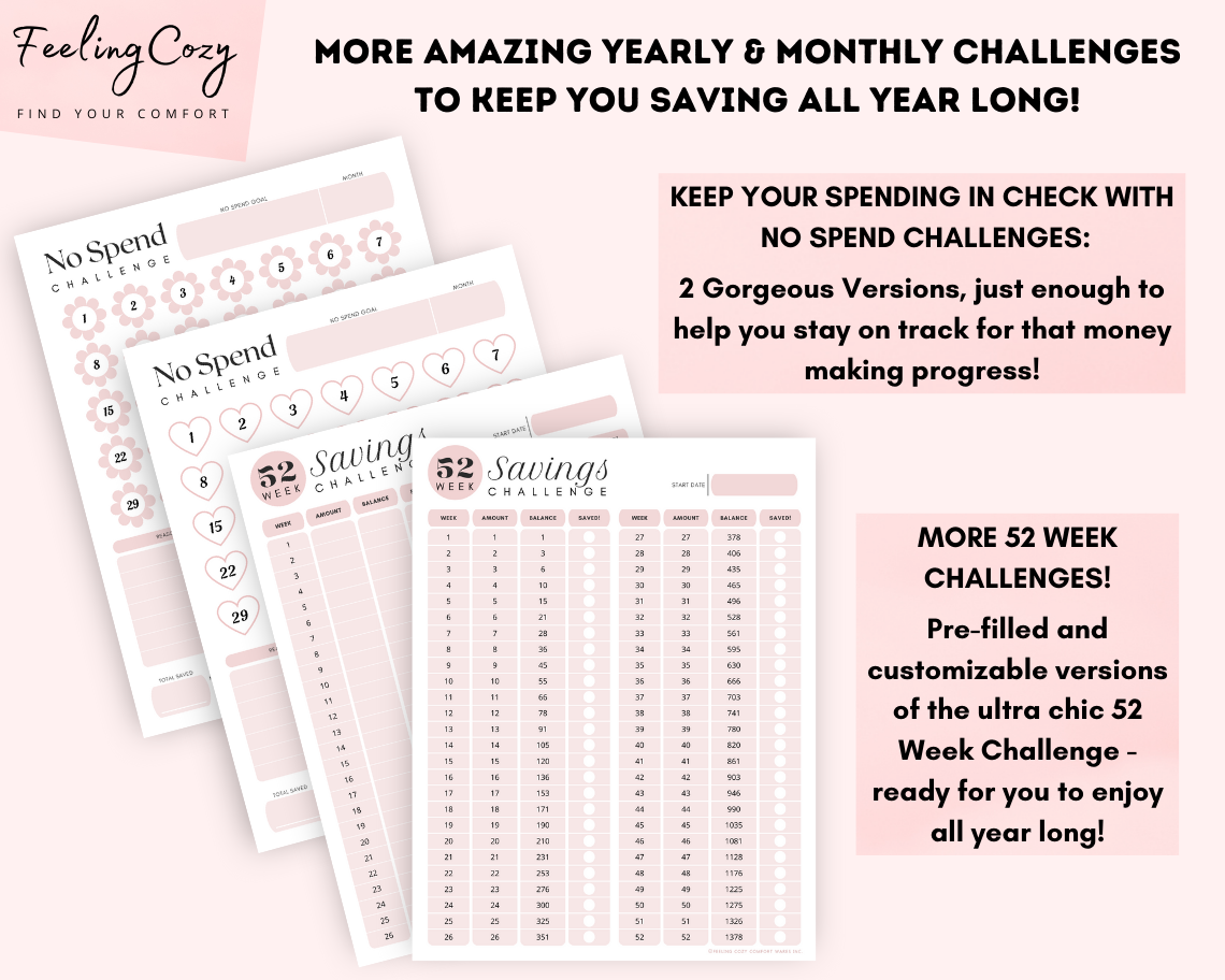 Savings Challenge & Tracker Bundle | Printable Edition