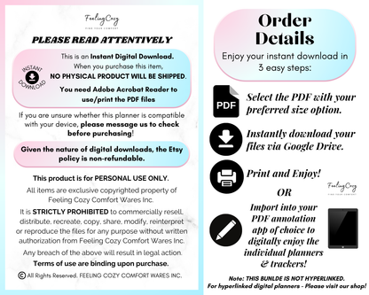 Mega 2026 ADHD Printable Planner Bundle: Daily, Weekly, Monthly Planner | Budget, Fitness, Workout, Selfcare, Cleaning & More