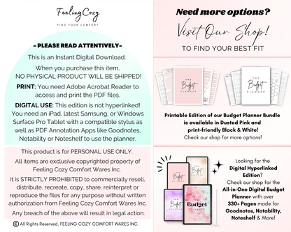 ADHD Budget Planner Printable | Weekly, Biweekly Paycheck Templates, Monthly Financial Planners | A4 A5 Budget Inserts