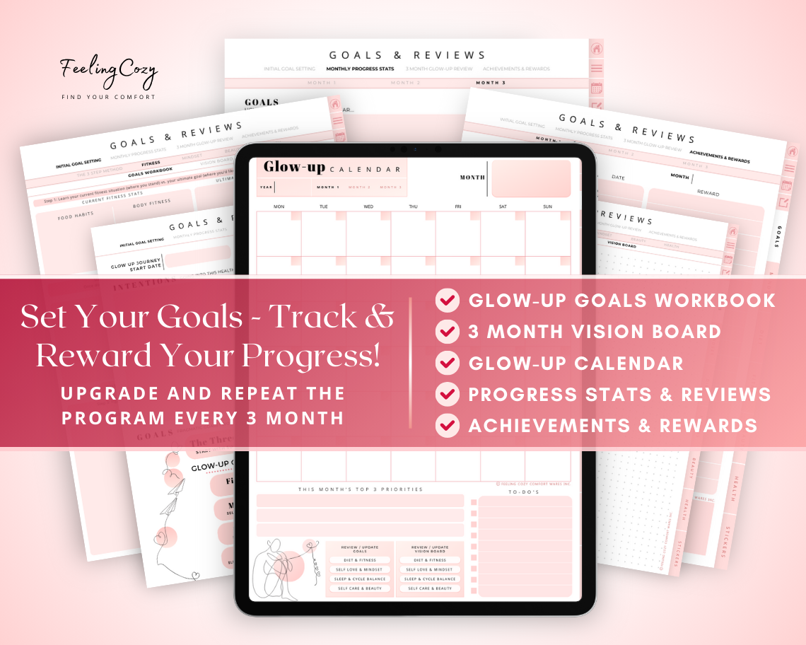 Digital Fitness Planner (Pink) | Portrait Edition | iPad, Samsung Tablet - Notability / Goodnotes Planner