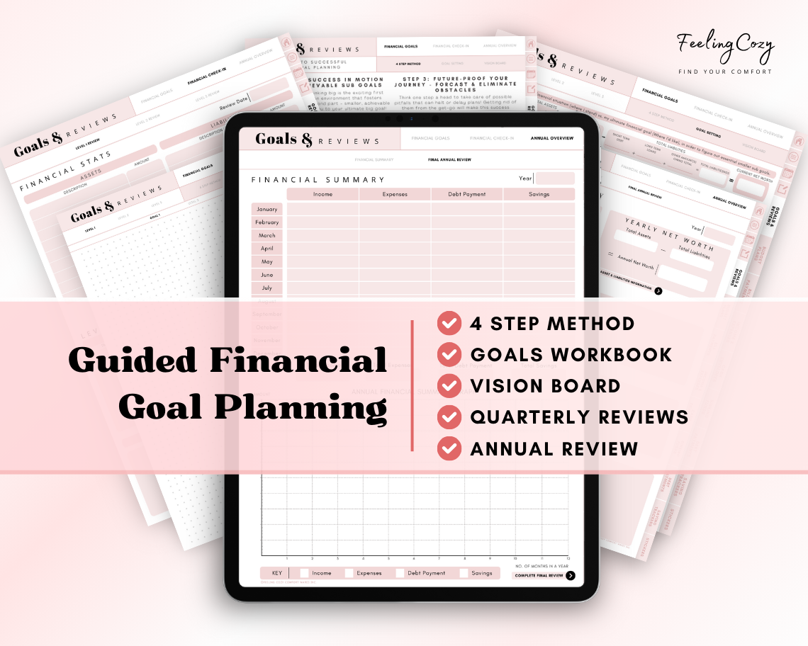 Budget Planner for iPad / Samsung Tablet: Notability, Noteshelf, Goodnotes Planner (Pink)