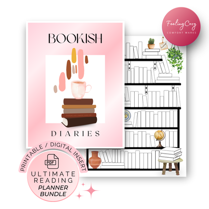 Printable Reading Journal 2026: Monthly Reading Tracker, Reading Planner, Book Review Template, Reading Challenge, Happy Planner Reading Log