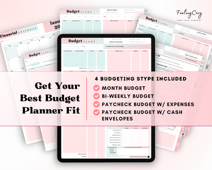 Budget Planner for iPad / Samsung Tablet: Notability, Noteshelf, Goodnotes Planner (Ombre)