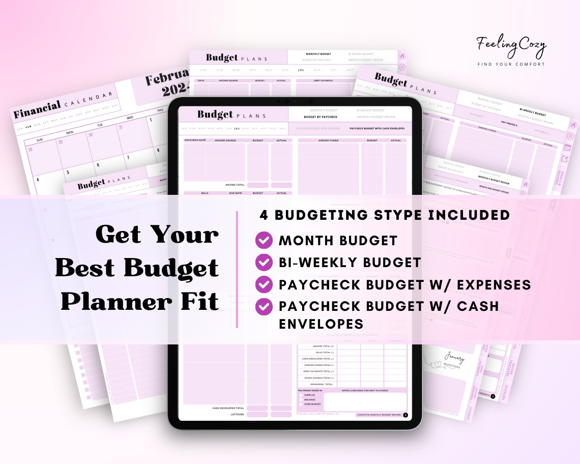 Budget Planner for iPad / Samsung Tablet: Notability, Noteshelf, Goodnotes Planner (Purple Dreams)