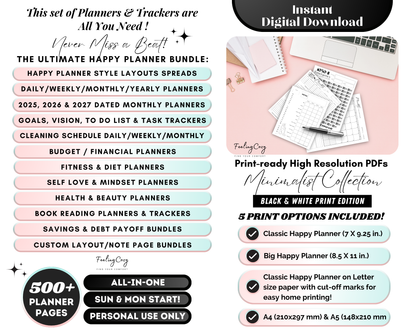 Happy Planner Templates, Happy Planner Inserts, Happy Planner Refill, Happy Planner Printable, Happy Planner 2026