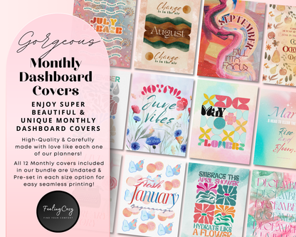 Happy Planner monthly Layout, Happy Planner cover, Happy Planner Dashboard, Happy Planner Printable