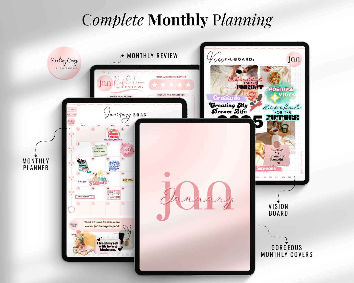 Simple 2025 Digital Planner: Daily Weekly Monthly iPad Planner for Goodnotes, Notability & More