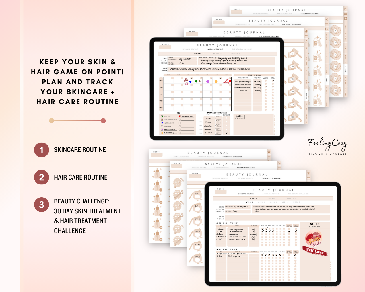 Digital Fitness Planner (Beige) | Landscape Edition  | iPad, Samsung Tablet - Notability / Goodnotes Planner
