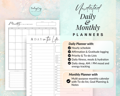 Printable Calendar 2026, 2027 Monthly Calendar template | Daily Planner, Monthly Planner, Hourly Schedule, Weekly Planner, Yearly Planner