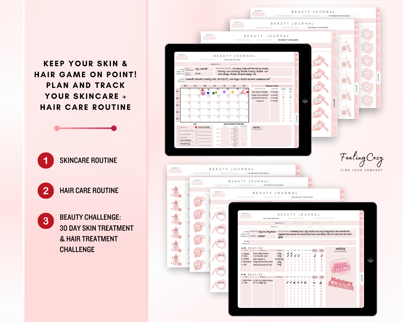 Digital Fitness Planner (Pink) | Landscape Edition | iPad, Samsung Tablet - Notability / Goodnotes Planner