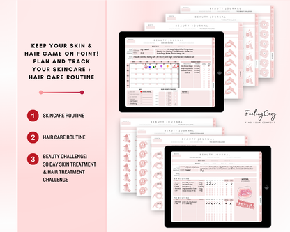Digital Fitness Planner (Pink) | Landscape Edition | iPad, Samsung Tablet - Notability / Goodnotes Planner