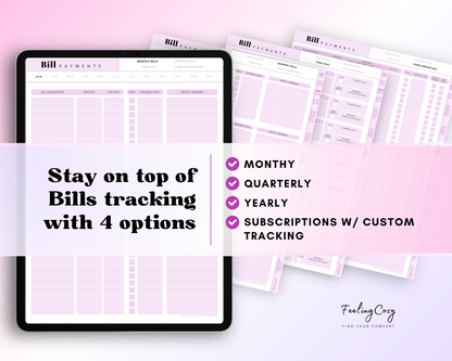 Budget Planner for iPad / Samsung Tablet: Notability, Noteshelf, Goodnotes Planner (Purple Dreams)