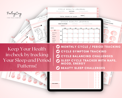 Digital Fitness Planner (Pink) | Portrait Edition | iPad, Samsung Tablet - Notability / Goodnotes Planner