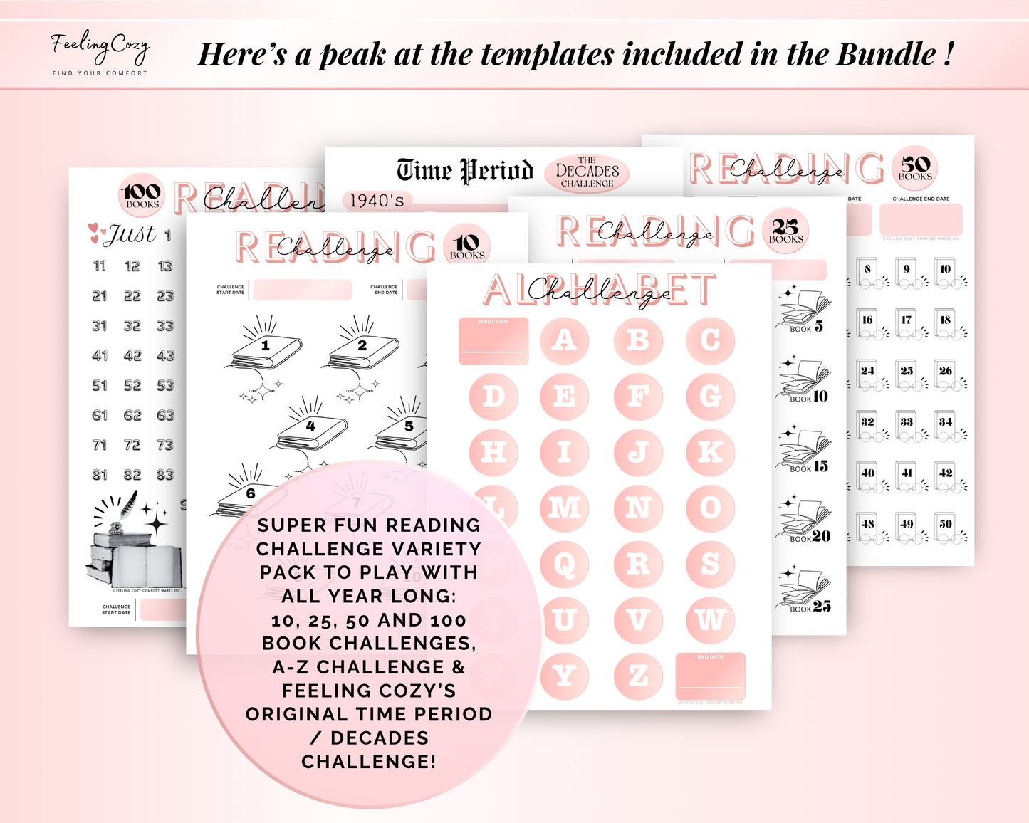 Printable Reading Journal 2025: Monthly Reading Tracker, Reading Planner, Book Review Template, Reading Challenge, Happy Planner Reading Log