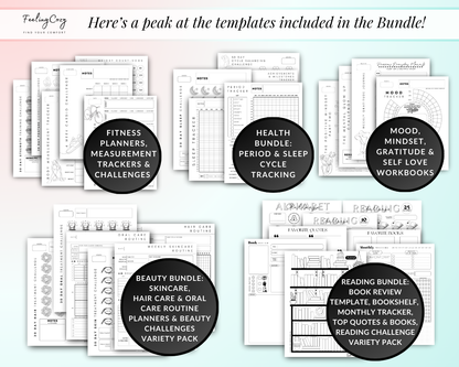 Ultimate Happy Planner Templates | Happy Planner Template Bundle (Black & White)