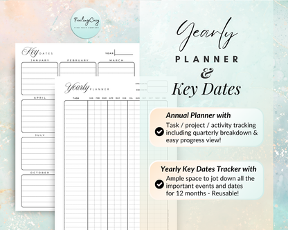 Printable Calendar 2025, 2026 Monthly Calendar template | Daily Planner, Monthly Planner, Hourly Schedule, Weekly Planner, Yearly Planner