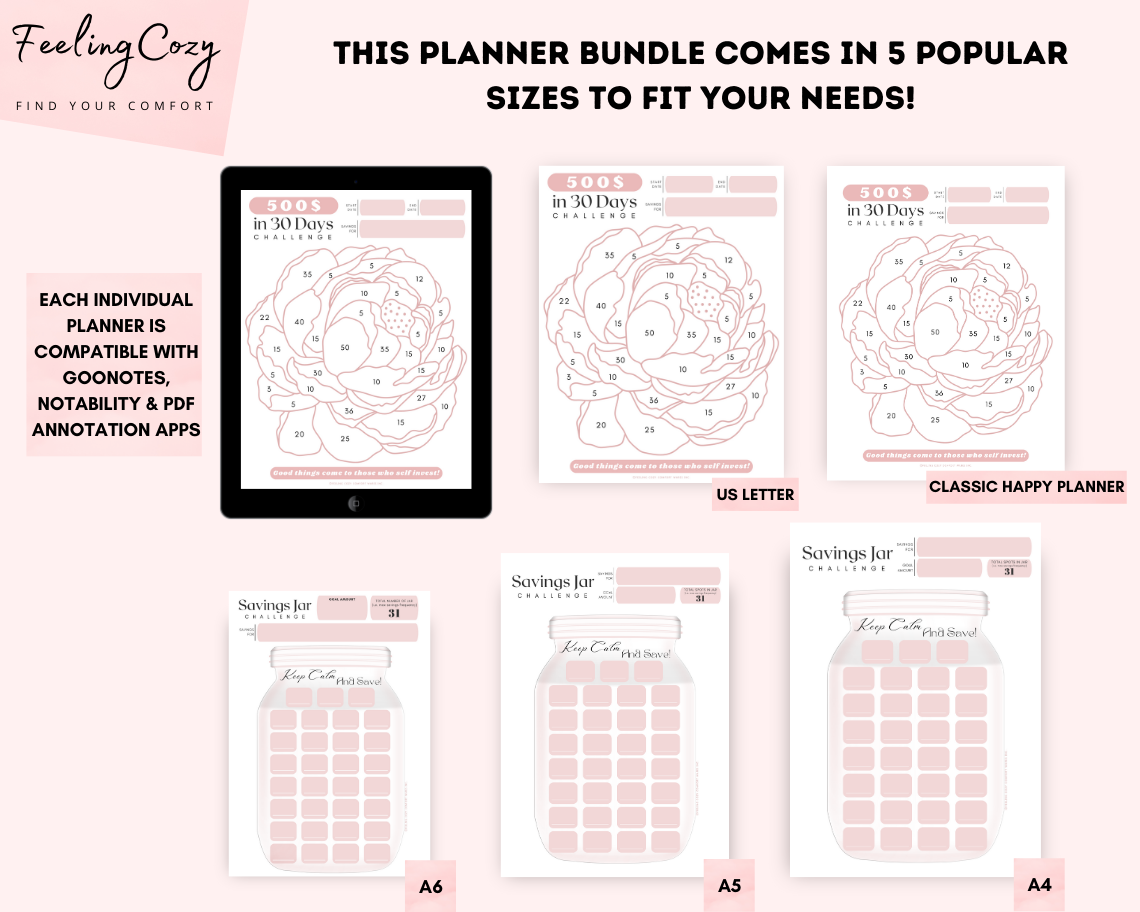 Savings Challenge & Tracker Bundle | Printable Edition