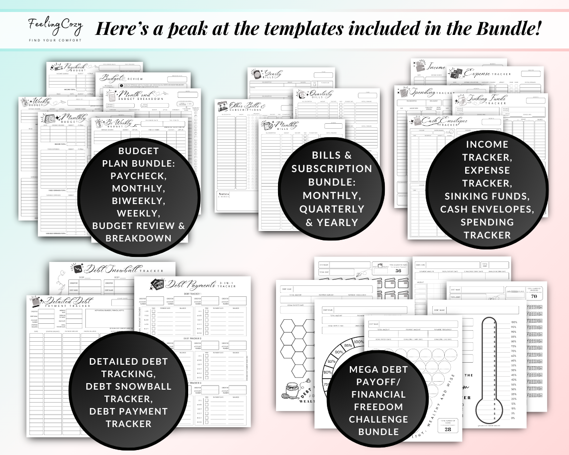 Ultimate Happy Planner Templates | Happy Planner Template Bundle (Black & White)