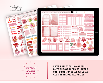 Digital Fitness Planner (Pink) | Landscape Edition | iPad, Samsung Tablet - Notability / Goodnotes Planner