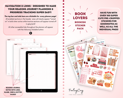 The Bookish Diaries: Digital Reading Journal for Book Lovers | Ipad / Tablet Use | Goodnotes Planner