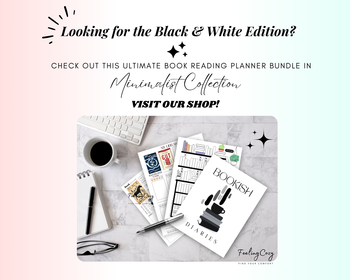 Printable Reading Journal 2025: Monthly Reading Tracker, Reading Planner, Book Review Template, Reading Challenge, Happy Planner Reading Log