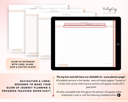 Digital Fitness Planner (Beige) | Landscape Edition  | iPad, Samsung Tablet - Notability / Goodnotes Planner