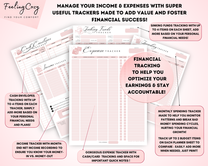 Printable Budget Planner Bundle | Happy Planner Template Bundle (Black & White)