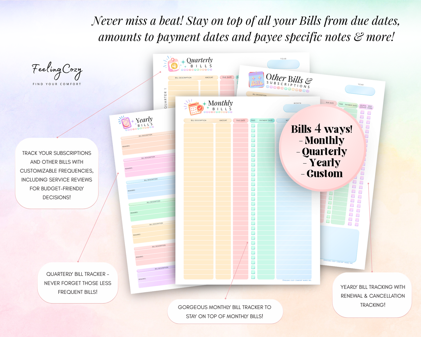 ADHD Budget Planner Printable | Weekly, Biweekly Paycheck Templates, Monthly Financial Planners | A4 A5 Budget Inserts