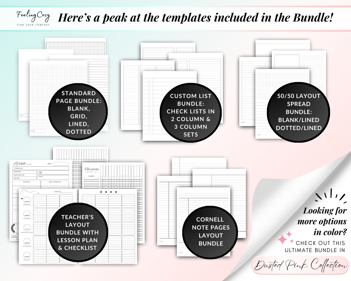 Ultimate Happy Planner Templates | Happy Planner Template Bundle (Black & White)