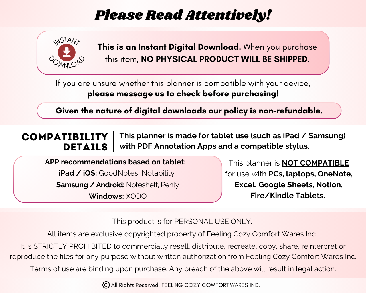Digital Fitness Planner (Pink) | Landscape Edition | iPad, Samsung Tablet - Notability / Goodnotes Planner