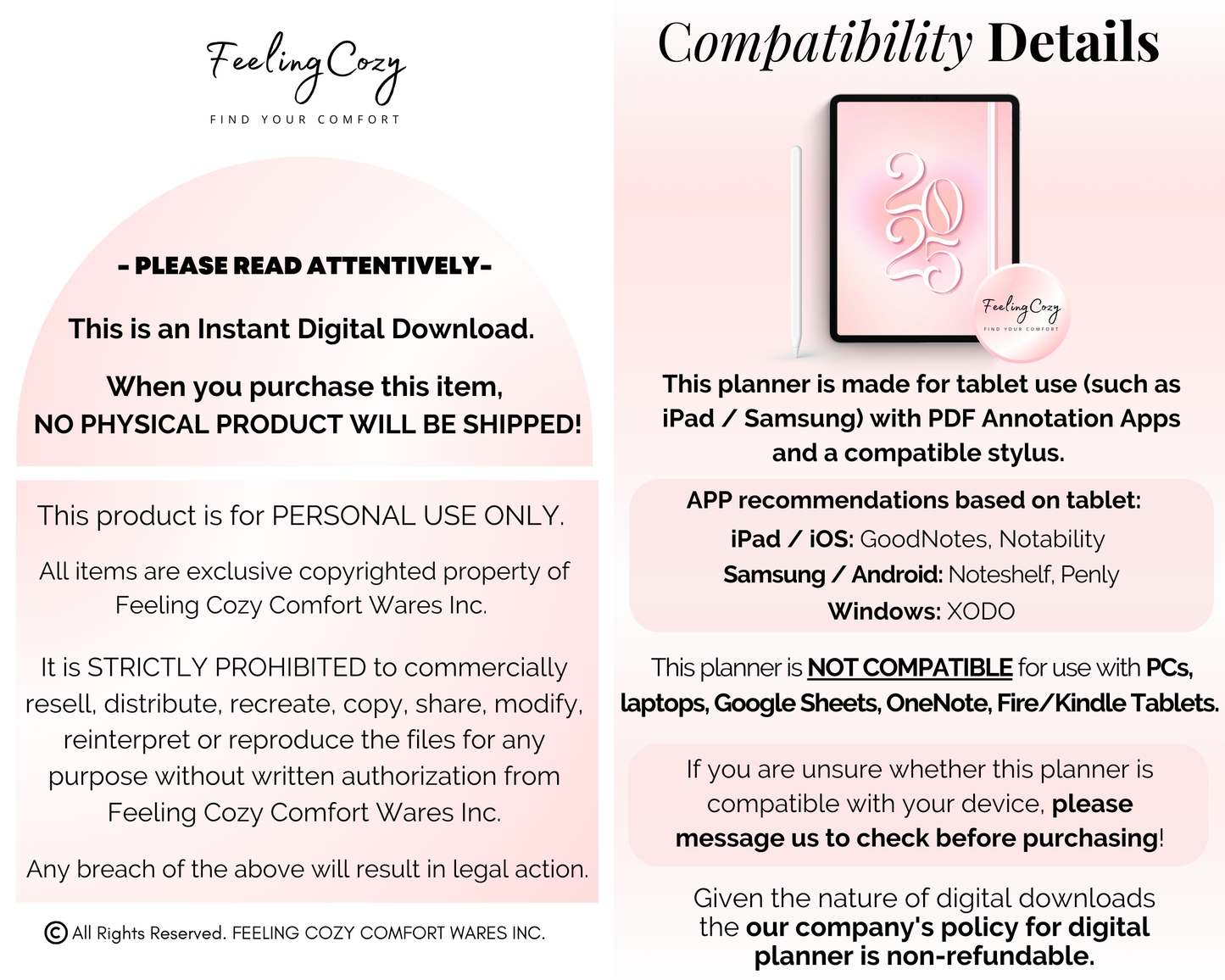 Simple 2025 Digital Planner: Daily Weekly Monthly iPad Planner for Goodnotes, Notability & More
